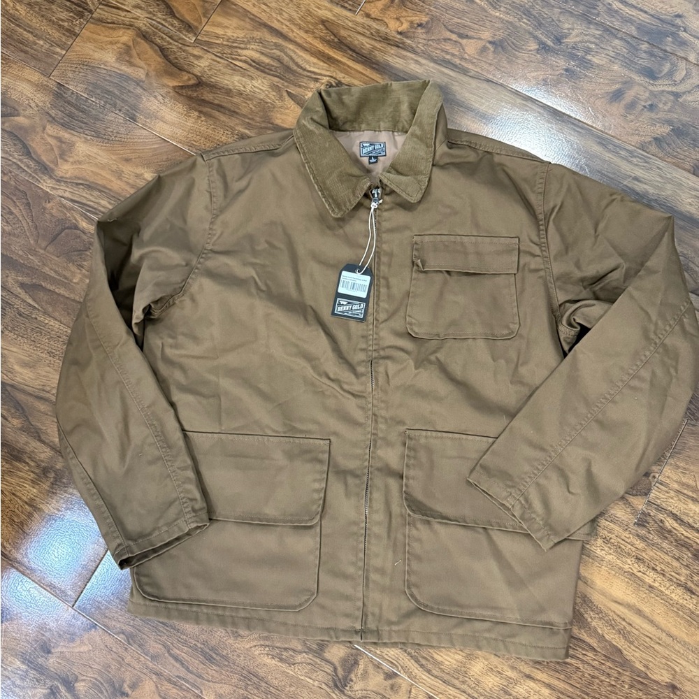 Benny Gold Brown Military Field Jacket Durable Cotton Canvas